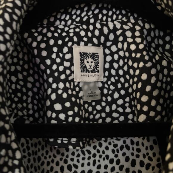 Animal Print Anne Klein jacquard Coat Size Large KIssing Topper - Picture 4 of 5